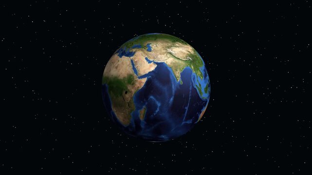 Earth Zoom Animation to Maputo Mozambique with Longitude and Latitude Coordinates