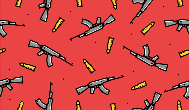 Cute gun pattern background vector design