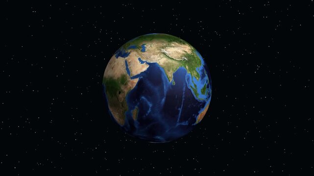 Earth Zoom Animation to Pontianak Indonesia with Population Data Display