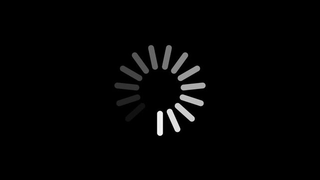 Loading Circle, Video. Loading Animation Icon on Transparent Background. Download Progress, Preloaded Animation Web Design Template, Interface Buffering. Seamless Loop Animation 4K video.