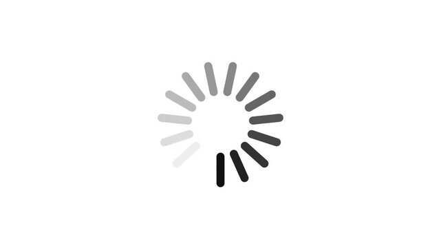 Loading Circle, Video. Loading Animation Icon on Transparent Background. Download Progress, Preloaded Animation Web Design Template, Interface Buffering. Seamless Loop Animation 4K with Alpha Channel
