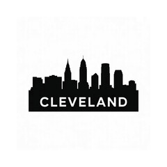 Fototapeta premium A silhouetted skyline of cleveland ohio with city name below