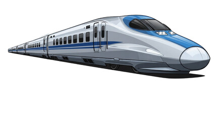 Fototapeta premium Modern High-Speed Train Illustrative Design on a White Background