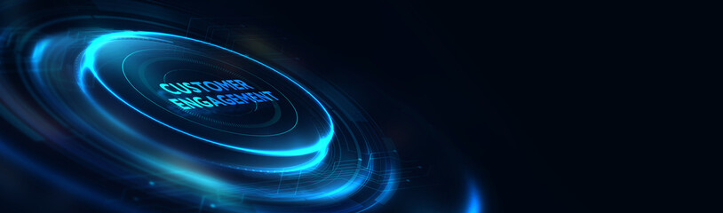 Business, Technology, Internet and network concept. Shows the inscription: CUSTOMER ENGAGEMENT. 3d illustration