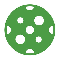 Obraz premium Green pickleball with white holes on a solid background for sports and leisure activities