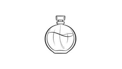 Obraz premium Elegant Perfume Bottle Outline Icon, Minimalist Design, Beauty and Fragrance Concept
