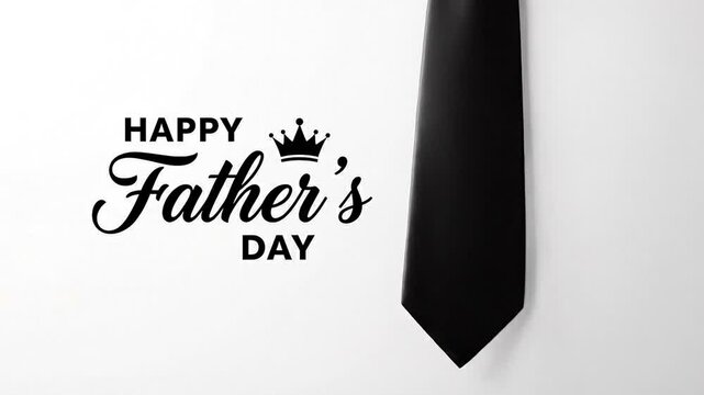 Happy father's day celebration with black tie and royal crown