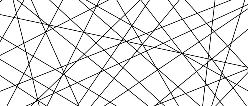 Straight random chaotic geometric lines form striking abstract vector pattern with irregular angles chaotic arrangement create bold monochrome texture creative contemporary illustration background.