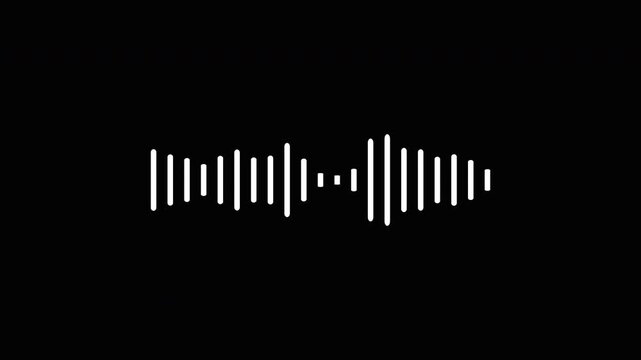 audio spectrum simple animation. Alpha channel, spectrum audio animation, Wave form Audio  on transparent background.