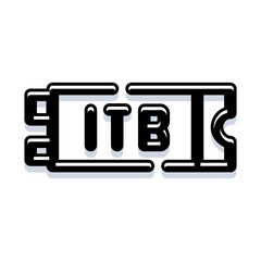 Itb hard drive or memory storage device icon, representing data, digital information, and high capacity computing technology on a clean white background