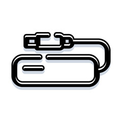 Portable power bank connected by a cable, providing power and charging electronic devices, illustrating connectivity, technology, and energy on a clean white background