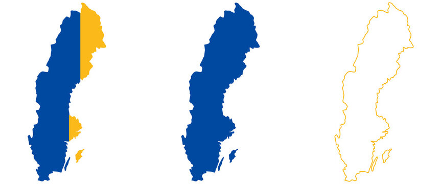 Sweden map with regions and borders