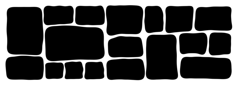 Wavy organic frame shape set with irregular edges, perfect for creative text layouts vector illustration and playful design projects with hand-drawn aesthetic and flowing shapes