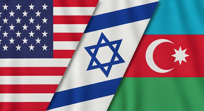 Flags of the united states israel and azerbaijan