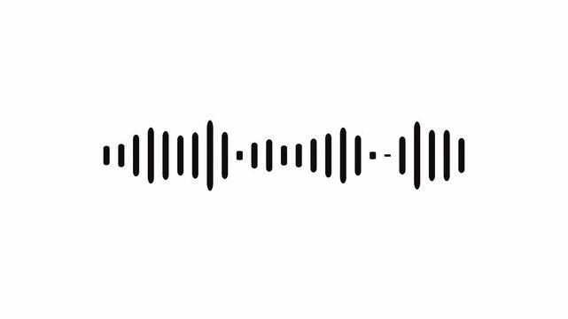 audio spectrum animation. Alpha channel,  audio animation, Wave form Audio isolated on white color background.