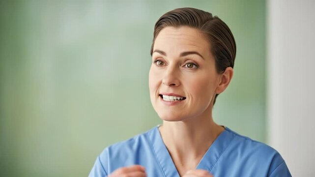 Female healthcare professional explaining medical procedures in a clear and concise way with