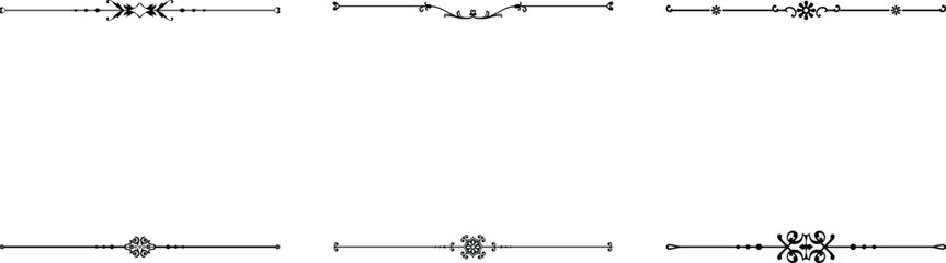 Obraz premium Decorative Divider Lines Collection – Elegant Vintage Ornamental Border Separators, Luxury Flourish Line Elements for Wedding Invitations, Certificates, Branding, Typography, Graphic Design