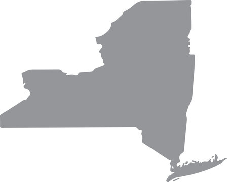 Geographical map outline of new york state and surrounding areas
