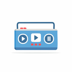 Fototapeta premium Nostalgic portable audio player for vintage music enthusiasts, capturing the essence of retro sound technology