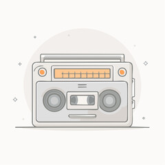 Fototapeta premium Charming Retro Portable Cassette Player Icon Embodying Vintage Music Culture and Nostalgia