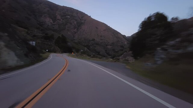 Big Sur Pacific Coast Highway Southbound 7 Ragged Point Dusk 04 Front View MultiCam Driving Plate California USA