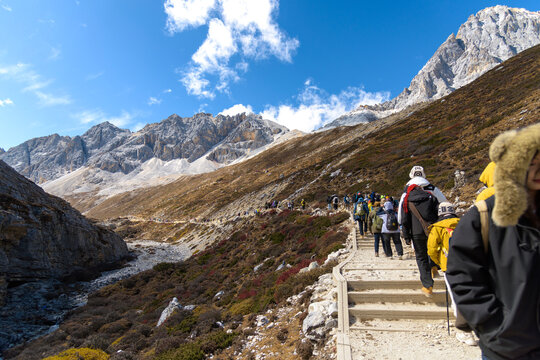 The last Shangri La, Yangmaiyong (or Jampayang in Tibetan) mountain peak in Yading, Daocheng County, Sichuan Province, China.