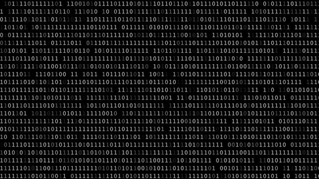 Cyber white binary text data flow technology and programming background video 4k 30fps