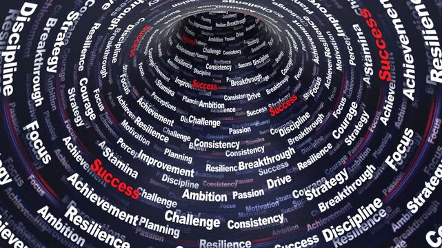 SUCCESS SPORT Keywords Animation on Tunnel Walls, Background, Loop
