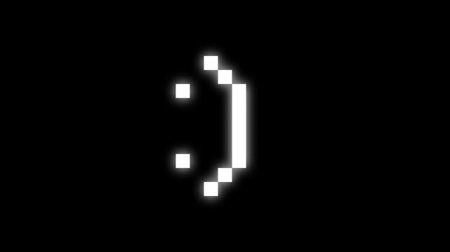 8-bit pixel art retro smile text emoji Icon looped animation video 4k 30fps