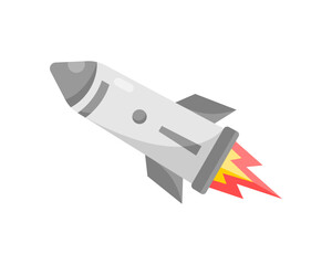 Obraz premium Missile rocket war icon flat vector design