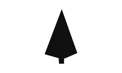 Fototapeta premium A cute black Christmas tree made of paper is placed on a transparent background