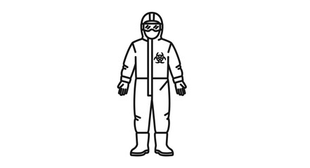 Fototapeta premium Hazmat suit protective clothing illustration biohazard symbol.