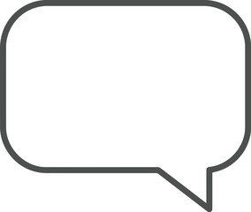 Fototapeta premium Speech bubble icon, empty message box, communication symbol, black outline on white background