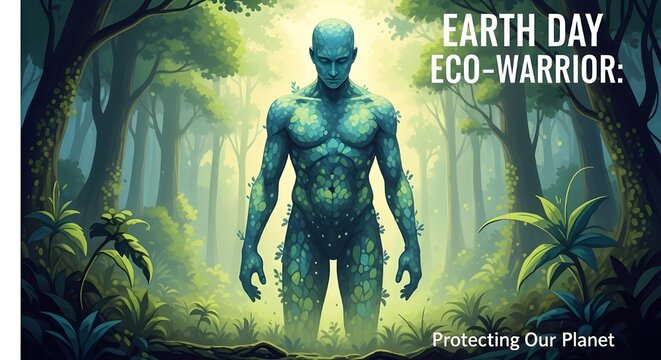 Earth day eco warrior protecting our planet with sustainable practices