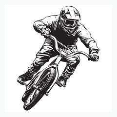 Naklejka premium vector illustration of a bmx bike athlete