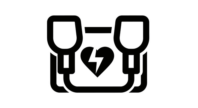 Automated External Defibrillator AED Icon for Emergency Heart Rescue