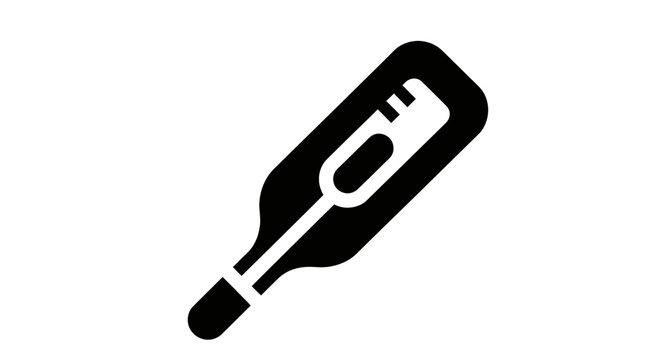 Digital Thermometer Icon for Body Temperature and Fever Check