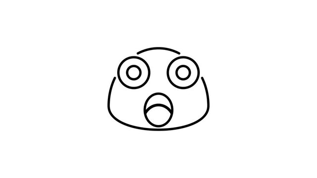 Astonished emoji animated icon video