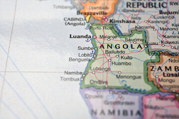 Obraz premium Lobito Angola – Map Location with Blurred Background