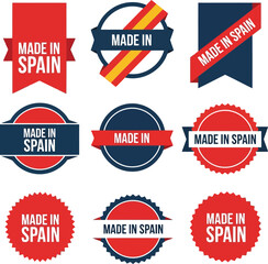 Obraz premium Set of Made in Spain Product Labels, Badges and Quality Certification Stickers