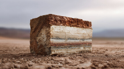 Desert rock layers showing geological stratification pattern