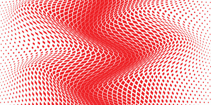 simple red rhombus halftone wave pattern for banner poster background.