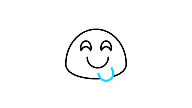 Yummy emoji animated icon video stock
