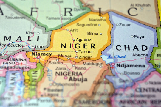 Niger Macro World Map Defocused Bokeh Background Close Up Image