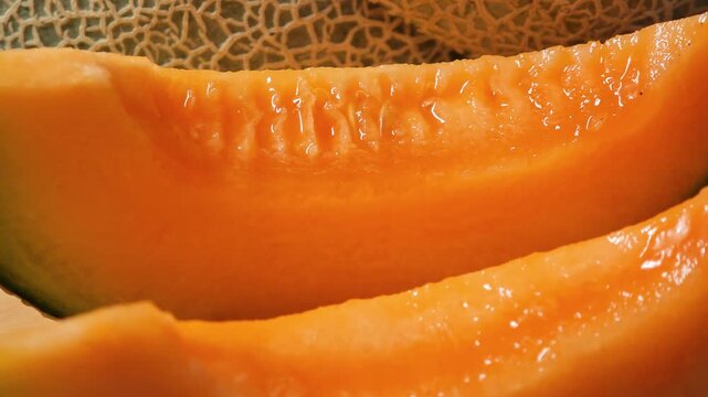 Close-up of a ripe, orange melon