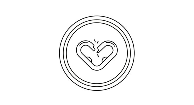 a line drawing of a heart shaped animal head.