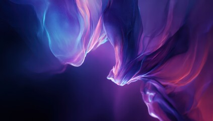 Fototapeta premium Ethereal Purple and Blue Abstract Flowing Fabric with Soft Lighting.