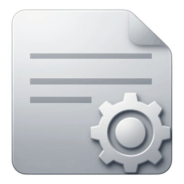 Document With Gear Icon 3d
