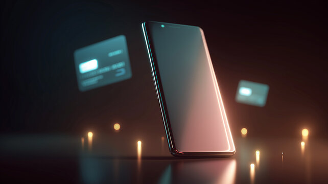 スマートフォンを使ったキャッシュレス決済のイメージ フィンテックとデジタル金融のコンセプト