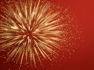 Naklejka premium Golden Firework Explosion Celebration Sparkle Festive Background